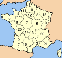 регионы Франции по номерам