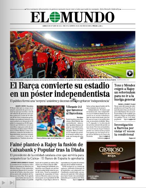 Газета онлайн на испанском языке El mundo